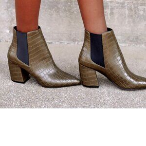 NEVER WORN Size 7 - Cecy Khaki Croc Toe Ankle Boot - from Lulu’s